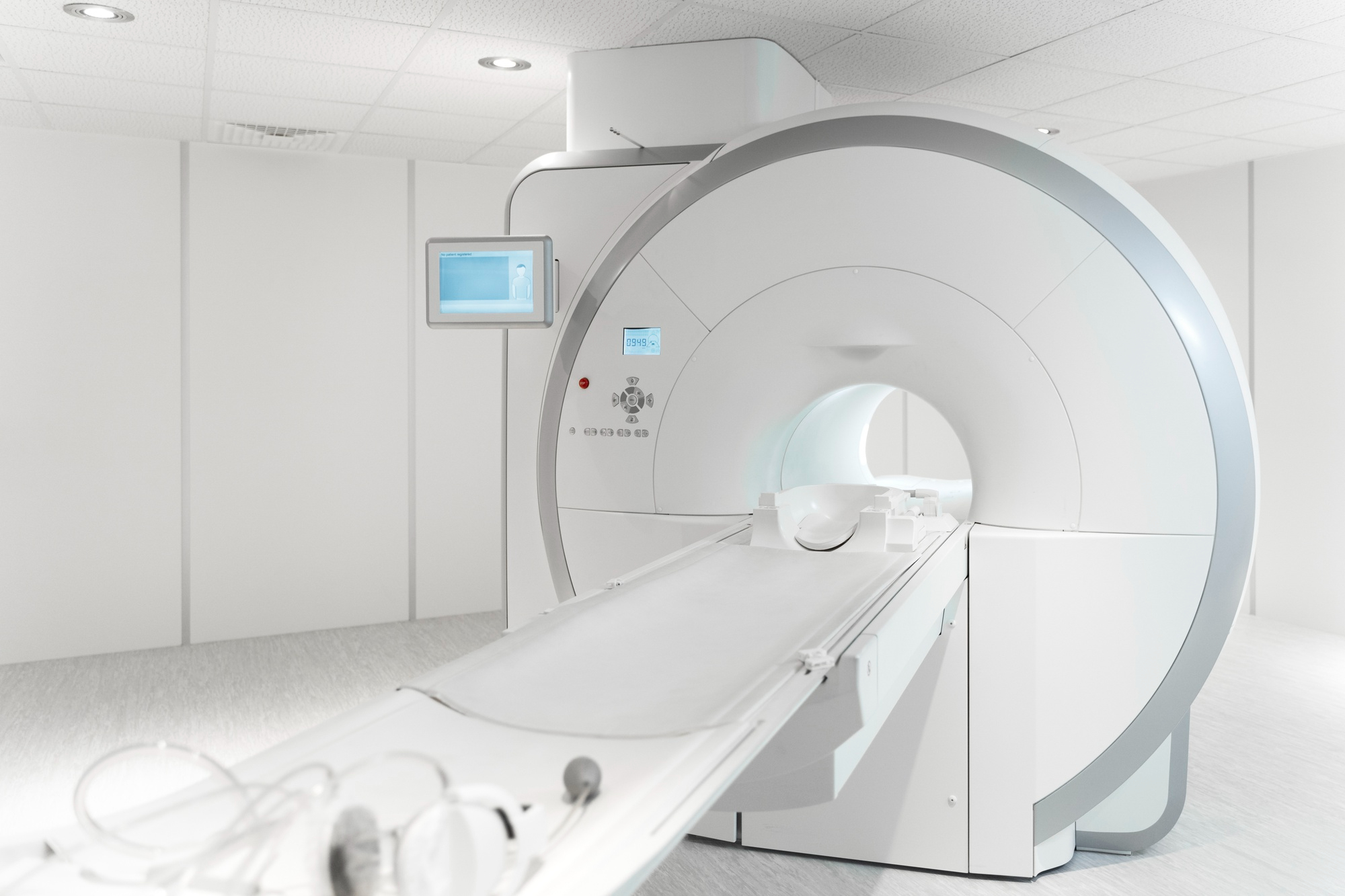 Completed MRI scanner installed in a finished shielded room